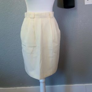 VINTAGE 80'S JOAN WALTERS  CREAM PENCIL SKIRT- 6P